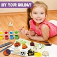 thumbnail image 4 of Joyfy 12 Pcs Halloween Craft Kit for Kids,DIY Wooden Magnet Creativity Arts Painting Kit,Halloween Painting Kit for Halloween Crafts Party Favor Supplies, 4 of 8