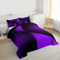 thumbnail image 4 of Manfei Chic Stripes Ombre Bedding Comforter Set, Purple Abstract Minimalism Twin Comforter Sets, Teens Kids Adult Men Women Reversible Bedding Set, Breathable Home Decor, 2-Piece, 4 of 9