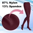 thumbnail image 2 of EMEM Apparel Women's Ladies Plus Size Queen Opaque Footed Tights Fashion Hosiery Stockings Raspberry 4X, 2 of 5
