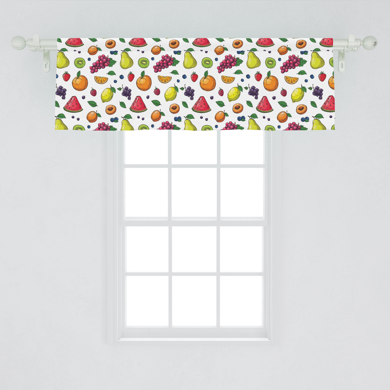 fruit print window valance