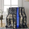 thumbnail image 6 of Flannel Portable Blanket Stylish Police Flag Cozy Travel Cozy Lawyer Blanket Blanket for Air Conditioned Chair Bed Living Room Men Women Gift 50" x 60" Adult/Kids, 6 of 6