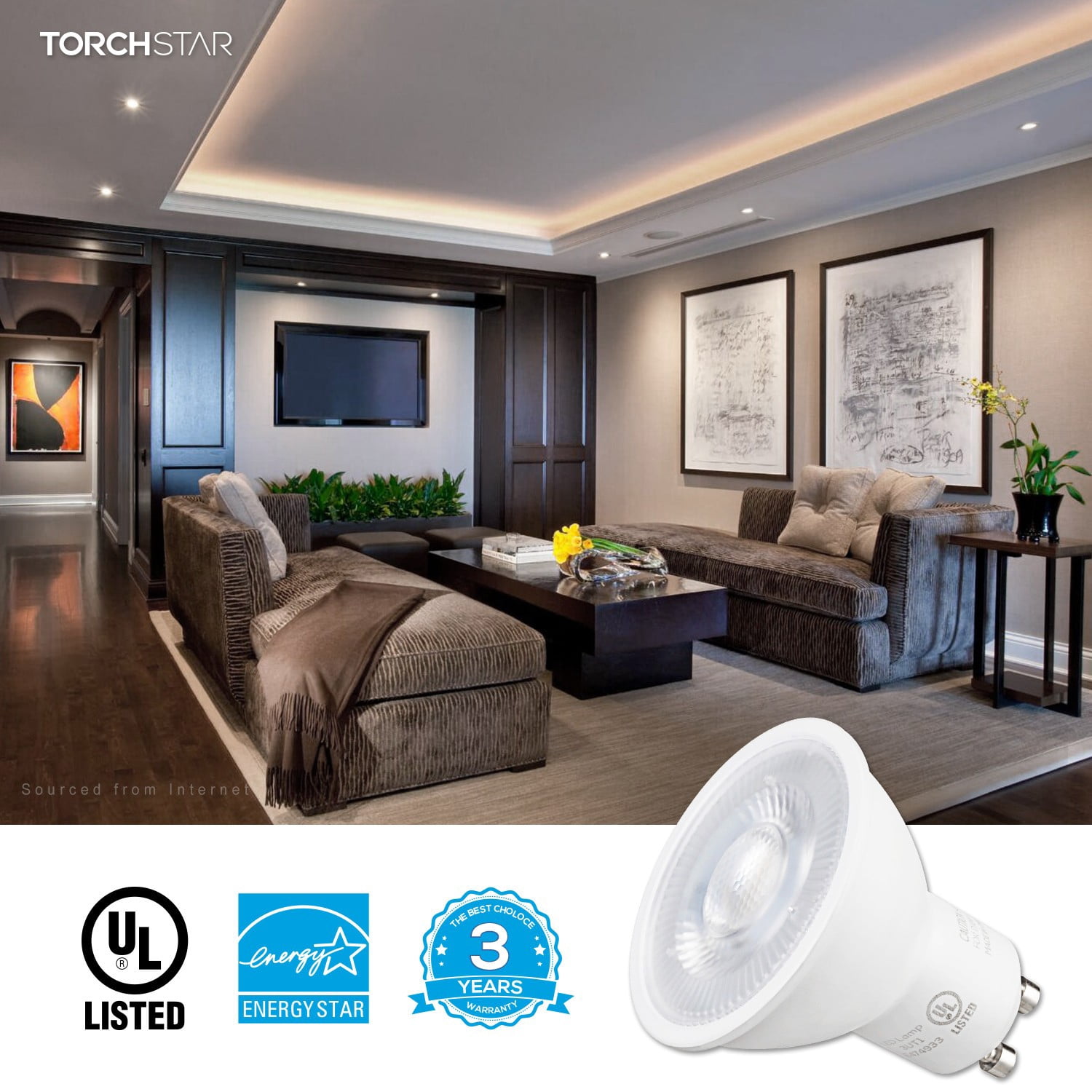 24 Pack MR16 GU10 LED Light Bulb, Dimmable 6.5W (50W Equivalent), UL-Listed, 4000K Cool White