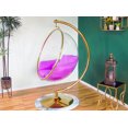 thumbnail image 5 of SK CHUMRA Gold Bubble Chair Acrylic Swing with Stand, Cushion, Gold finish, 5 of 5