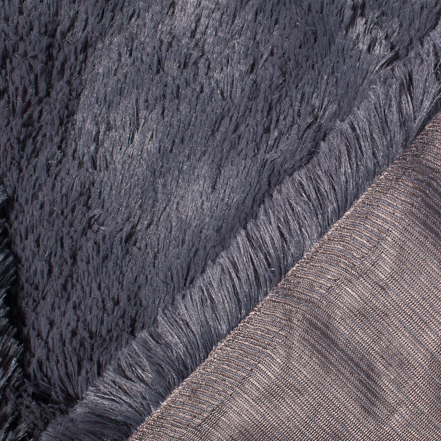 Alpaca Faux Fur Polyester Stretch Knit Long Pile Fabric By The Yard For Sewing Apparel & Décor - Dark Grey (5 Yards)