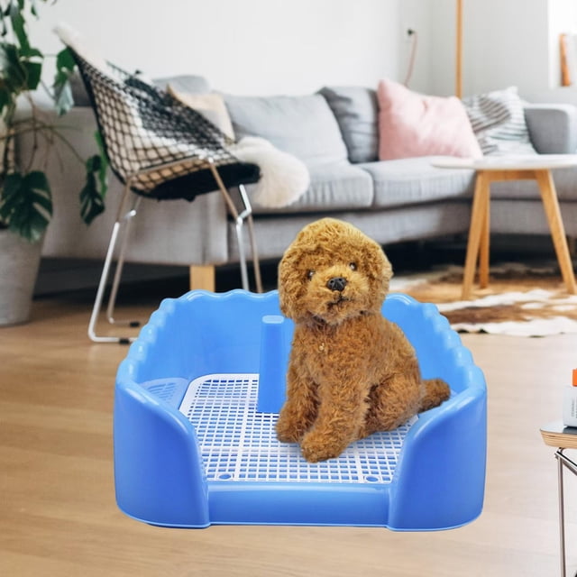 Inodoro para Perros Y Mascota Bandeja para Cachorro Herramienta de Limpieza de Mascota Soporte para Almohadil de entre Azul Colco Inodoro con bandeja de arena