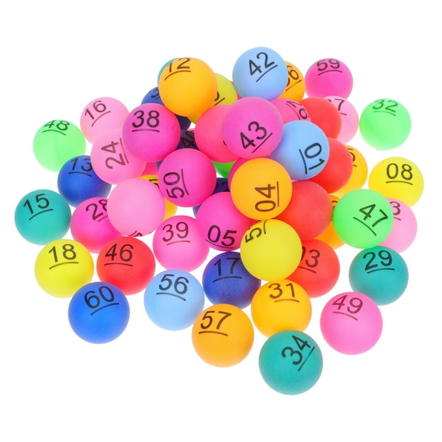 60PCS Seamless Game Balls Entertainment Plastic Number Balls Lottery