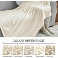thumbnail image 5 of Fleece Blanket for Couch Beige, Super Soft Flannel Fuzzy Blanket Throw, Plush Cozy Blanket for All Seasons, Beige, Throw 50x60 Inches, 5 of 6