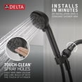 thumbnail image 6 of Delta Faucet 75413DBL 4-Setting Handheld Shower Head Hand Shower 2.5 GPM w/ Metal Hose (Matte Black), 6 of 8