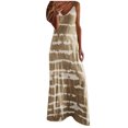thumbnail image 2 of Robe Maxi pour Femmes Robe pour Femmes Robe à Manches Longues Femmes Col Rond Sans Manches Dégradé Teinture sur Nœuds Rayé Décontractée Bohème Robe Maxi, 2 of 8