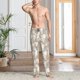 thumbnail image 2 of Fotbe Retro Bunny Flower Pantalones de Pijama para Hombre, Pantalones de Dormir, Pantalones de Casa con Cintura Ajustable y Bolsillos-Large, 2 of 6