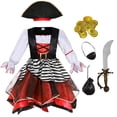 thumbnail image 5 of Halloween Pirate Costume Set for Women Adult Hollow Out Backless Design Knitted Fabric Performance Suit for Holiday Party Stage Cosplay, 5 of 7