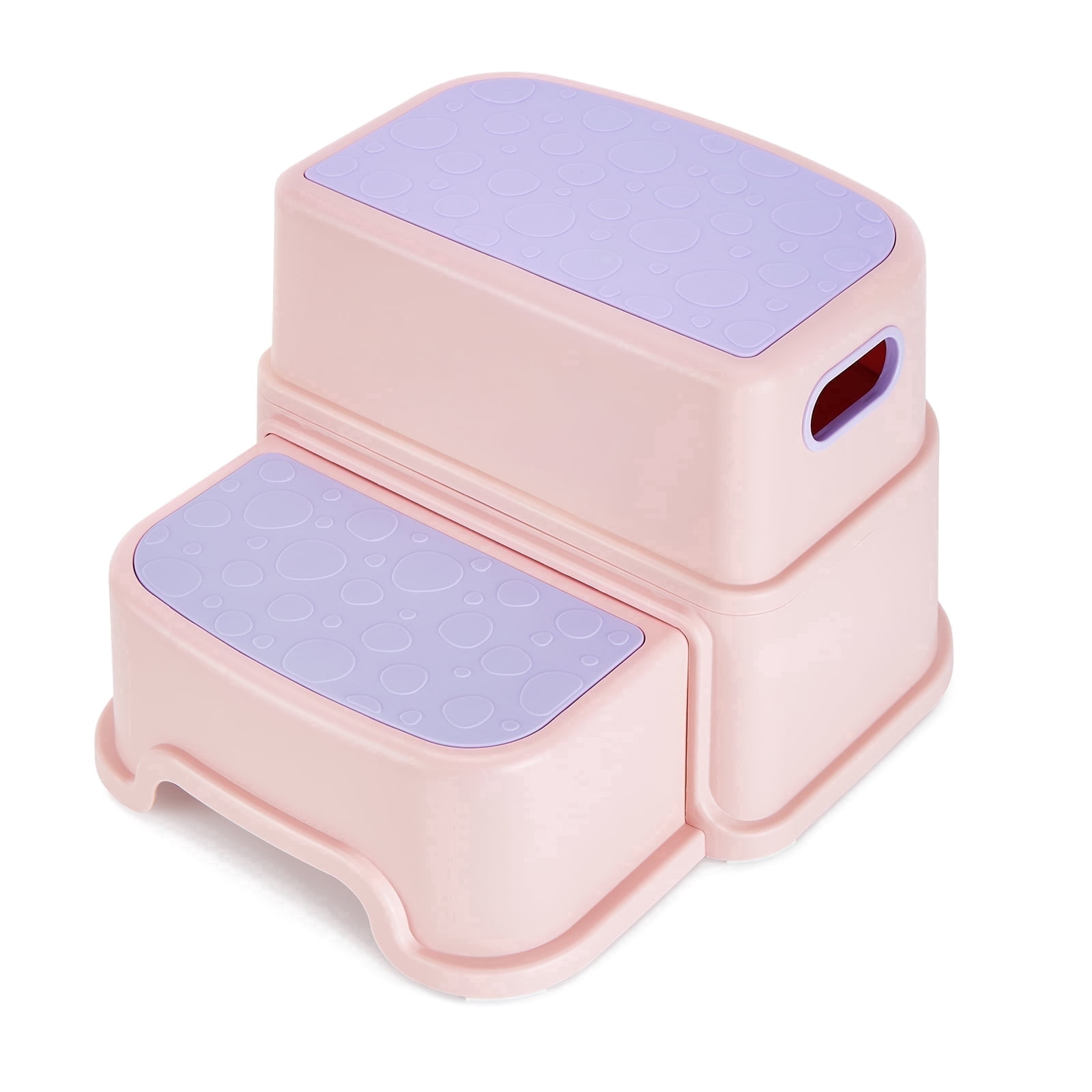 IMAGE 2 Step Stool for Kids, Anti-Slip Toddler Toilet Potty Training Stool with Handles, Pink