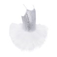 thumbnail image 2 of CHICTRY Girls Ballet Dance Tutu Leotard Dress Shiny Sequins Dance Costume White 4-5, 2 of 7