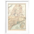 thumbnail image 2 of Art.com Map of Maine, United States. Inset of Mount Desert Island Art Print by Encyclopaedia Britannica, White Frame Wall Art, 17" x 23", 2 of 5