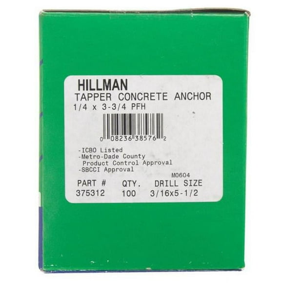 Hillman 375312 0.25 x 3.75 in. Tapcon Masonry Fastener Stalgard Flat Head