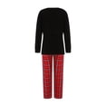 thumbnail image 4 of Seyurigaoka Family Matching Christmas Pajamas Outsuit, Elf Print Tops with Plaid Pants, 4 of 9