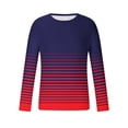 thumbnail image 5 of S-4X Big & Tall T Shirts for Men Plus Size Long Sleeve Crewneck T-Shirts Mens Casual Stripe Printed Pullover Slim-Fit Basic Athletic Workout Tees Tops, 5 of 5