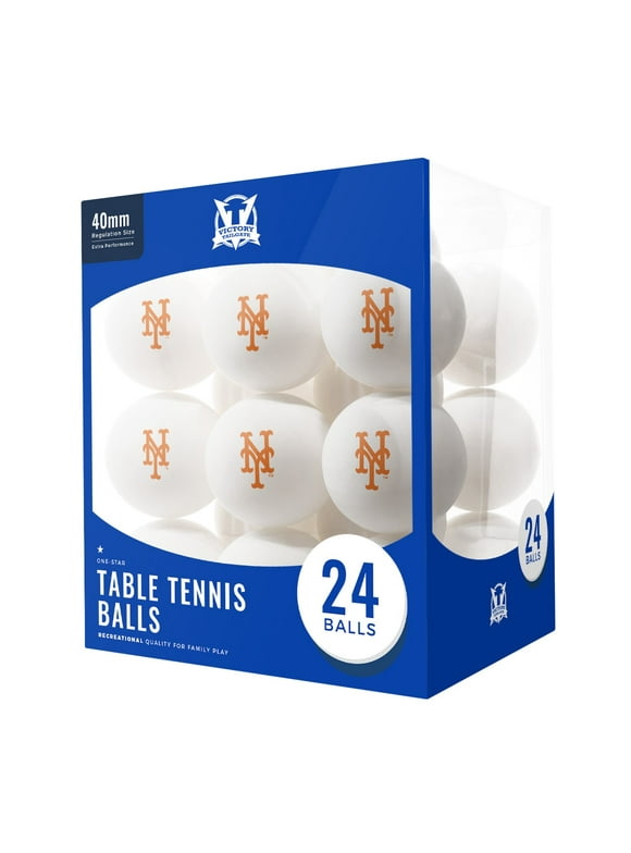 New York Mets 24-Count Logo Table Tennis Balls