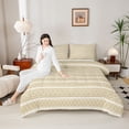 thumbnail image 4 of Feelyou Teen Abstract Full Size Comforter Sets, Khaki Modern Rectangle Bedding Sets, 3pcs, 4 of 8