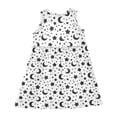 thumbnail image 3 of Girls Dress Black and White Stars and Moon Sleeveless Dress for Girls Hem A-Line Casual Sundress, 3 of 7