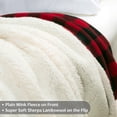 thumbnail image 2 of Sherpa Throw Blanket, Super Soft Fleece Plush Sofa Couch Blanket, TV Bed Blanket, Comfy Cozy Fluffy Warm, Christmas Theme Throws, Holiday Gift, Red Buffalo, 50"" X 60""., 2 of 7