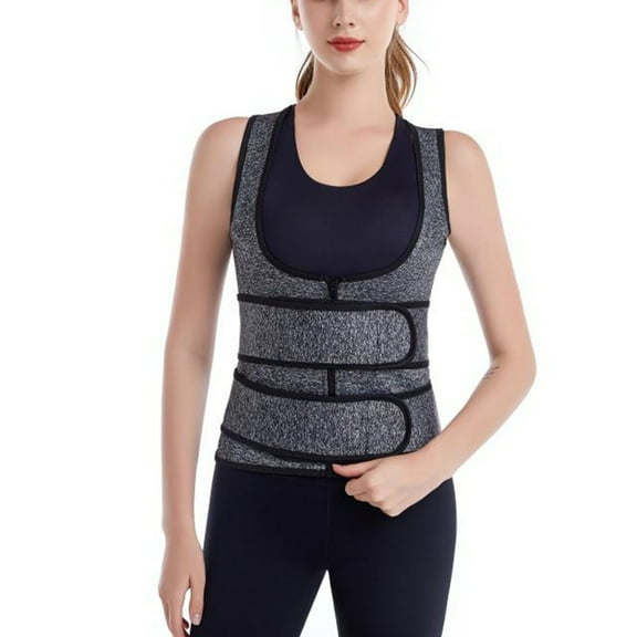 Odeerbi Corset Top for Women Shapewear Bodyshaper Tummy Control Waist Trainer Waist Adjustable Zipper Body Shaper Abdo Gray