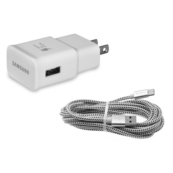 Adaptive Fast Charger Home Adapter 6ft Long Baided USB Cable Wire M4Y for Motorola Moto X, Droid Ultra Turbo, Google Nexus 6, G4 Plus, G5S Plus E5 Plus G6 Play, RAZR MAXX HD, G5 PLUS (XT1687)