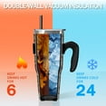 thumbnail image 3 of 40oz Tumbler,Brown Christmas Dessert Pattern Insulated Tumblers with Removable Handle,Stainless Steel Double Vacuum Coffee Tumbler Cup with Straw for Home,Office,Travel,Party, 3 of 5