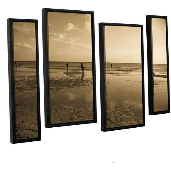 ArtWall Lindsey Janich "Sunny Day" 4-Piece Floater Framed Canvas Staggered Set