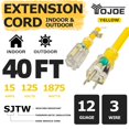 thumbnail image 2 of Cable de extensión YOJOE, calibre 12, 40 pies, 15 A, 125 V, interior/exterior, 2 of 7