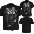 thumbnail image 1 of Farfi Encantador 3d gato impreso camiseta hombres manga corta cuello redondo verano suelto top tee negro Farfi Camiseta de manga corta, 1 of 2