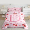 thumbnail image 3 of Manfei Girly Pink Bow D Bedding Comforter Set, Cute Monogrammed Letter Twin Comforter Sets, Teens Kids Girls Reversible Bedding Set, Luxury Bedroom Decor, 2 Pieces, 3 of 9
