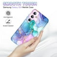 thumbnail image 2 of CASEFIV for Samsung Galaxy 24 Case (2024),Marble Pattern 3 in 1 Heavy Duty Full Body Shockproof Hard PC+Soft Silicone Drop Protective Women Girls Cover,Blue Pink, 2 of 8