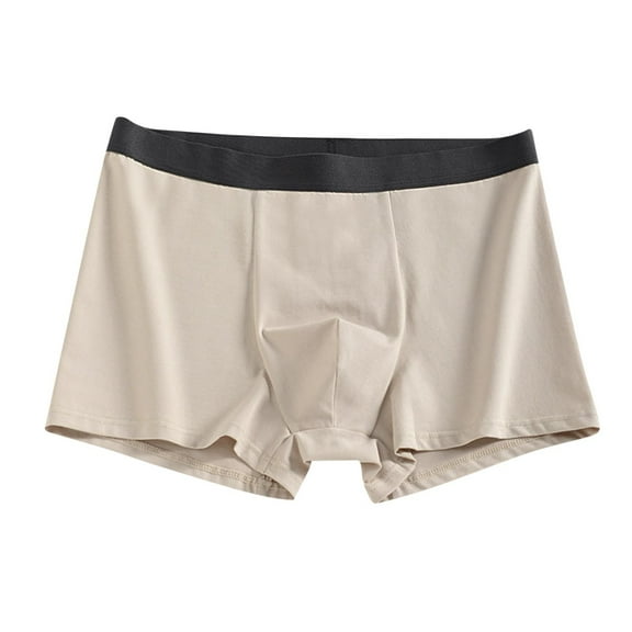 Arnsht Boxer Brief for Men Low-rise Vertical Fly Pull-on Style Smooth Flat Waistband Khaki L