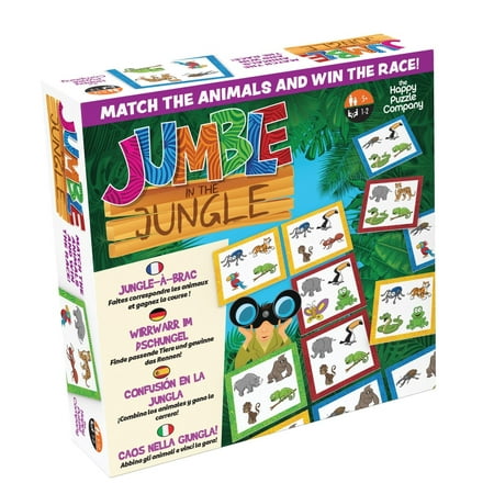Jumble In The Jungle - Animal card tile game for children. Teaches problem solving, speed of thought, spacial awareness. Single player or team game to match the animals and win! Perfect for 5 and (Best Single Player Card Games)