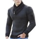 thumbnail image 1 of Suéter con cuello de bufanda Suéter de punto Suéter de manga larga Suéter de costura para hombres Fridja nalpqowj2521, 1 of 1