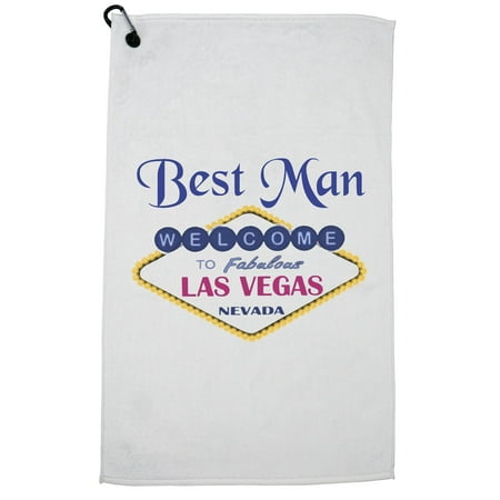Best Man Bachelor Party Las Vegas Nevada Golf Towel with Carabiner (Best Bachelor Party Vegas)