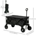 thumbnail image 3 of Outsunny Chariot Pliant de Jardin avec Roues, Noir, 3 of 10
