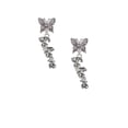 thumbnail image 2 of Delight Jewelry Silvertone Crystal Script ''Believe'' Silvertone Antiqued Butterfly Post Earrings, 2 of 4