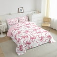 thumbnail image 2 of jejeloiu Cute Bowknot Bedding Comforter Set,Ribbon Bow Twin Comforter Sets,Pink White Bedding Set For Girls,Super Cozy Bedroom Decor Reversible,2 Pieces, 2 of 7