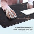 thumbnail image 2 of Extended XXL Game Mouse Pad 35.4X15.7X0.12 Inch, with Non-Slip Base, Waterproof and Foldable Pad, Cute Desk Decor Pad with Stitched Edge for Office & Home - Black Gold Marble Black Gold Marble, 2 of 7
