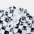 thumbnail image 3 of Chemise en Denim Homme Décontractée Boutons Plage Imprimé Floral Non Positionné Col Rabattu Chemise à Manches Courtes Blouse, 3 of 5