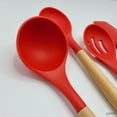 thumbnail image 3 of Elyon Tableware® 9-Piece Red Colored Silicone Kitchen Utensils Set with Wooden Handles, 3 of 5
