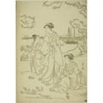 thumbnail image 2 of Chōbunsai Eishi 11x14 Black Ornate Wood Framed Double Matted Museum Art Print Titled: Viewing Cherry Blossoms at Goten Hill II (C. 1787), 2 of 5