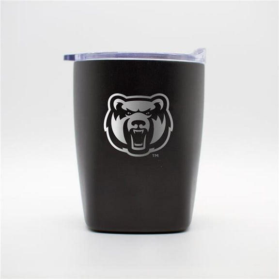 Logo Brands 337-S14PR-BLK-9 Central Arkansas 10 oz Black Etch Powdercoat Rocks Tumbler