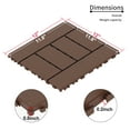 thumbnail image 2 of Prilinex 44 PCS Plastic Deck Tiles Outdoor Interlocking Patio Tiles Waterproof for Backyard Porch, 12"W x 12"L, Red Brown, 2 of 7
