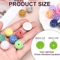 thumbnail image 2 of Uxcell 20mm Resin Rhinestone Beads for Beadable Pen, 10 Pack Ball Disco Beads for Jewelry Making, Light Green, 2 of 7