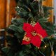 thumbnail image 3 of ¡Ofertas 2024! Guirnalda navideña Amvlyk de pino de Norfolk, 20 cm, imitación de terciopelo rojo con polvo dorado, flores navideñas, decoración para árboles de Navidad, accesorios decorativos de, 3 of 7