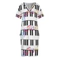 thumbnail image 3 of Vestido holgado con bolsillos y estampado de piano Ropa de verano para mujer Vestidos casuales, 3 of 6