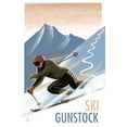 thumbnail image 3 of Ski Gunstock, Downhill Skier Lithograph (100% Cotton Tea Towel, Decorative Hand Towel, Kitchen and Home), 3 of 3